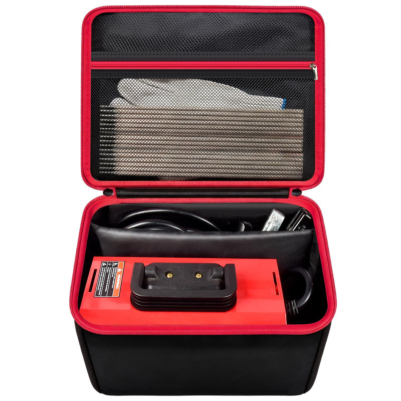 Welding Machine Storage Bag for Hpoouo/for ARCCAPTAIN/for YESWELDER Stick Welder, Portable Welder Carrying Case with Adjustable Divider & Mesh Pocket for Rods, Gloves, Clamp(Box Only)-Black Black