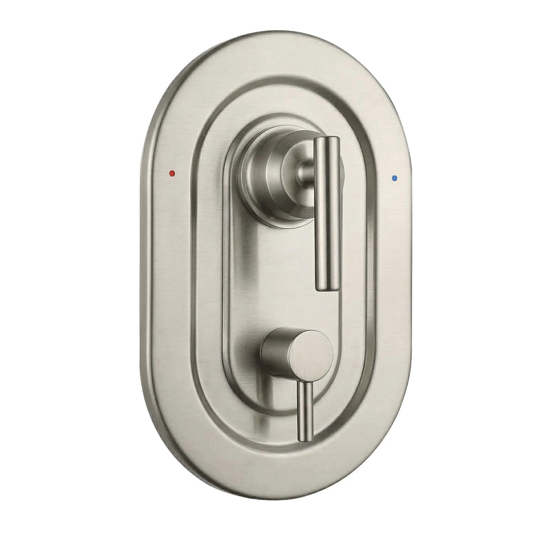 T2900BN Brushed Nickel Shower Handle 3-Function Transfer Valve Shower Trim Kit, Compatible with Moen T2900BN Gibson Posi-Temp Series, Multi-Function Shower Handle (Valve Not Included)