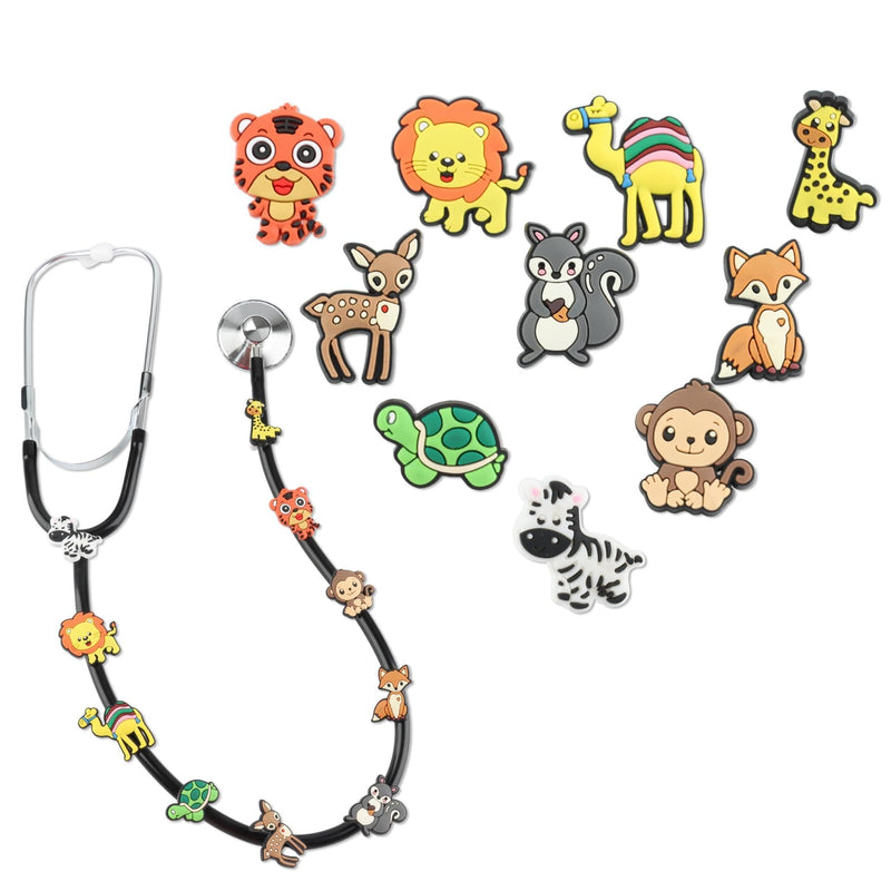 10Pcs Cute Animal Stethoscope Charms, Plastic Decor Stethoscope Accessories for Pediatric Doctor,Veterinarians,Nurses, Doctors,Technicians, Surgeons
