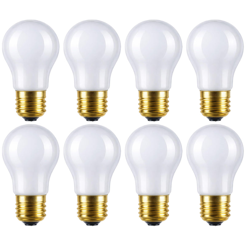 OHLECTRIC A15 Shatterproof Incandescent Bulbs 40 Watt (8-Pack) 40W Appliance Light Bulbs, E26 Medium Base, Frosted, Shatter Resistant, Dimmable, 2700K Warm White, 265 Lumen, 2500 Hours 130V (Volts)