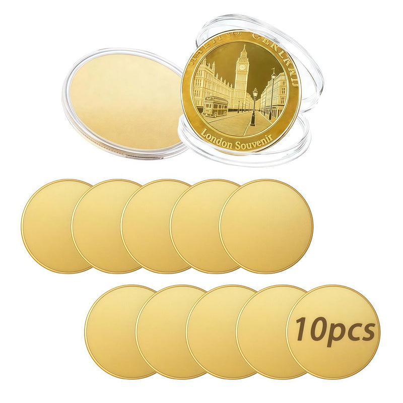 Disabeki Solid Brass Coin Blanks, 10 Pack, 40mm x 2mm, Round Discs for Engraving, Stamping, and DIY Custom Coins 2mm-10PCS