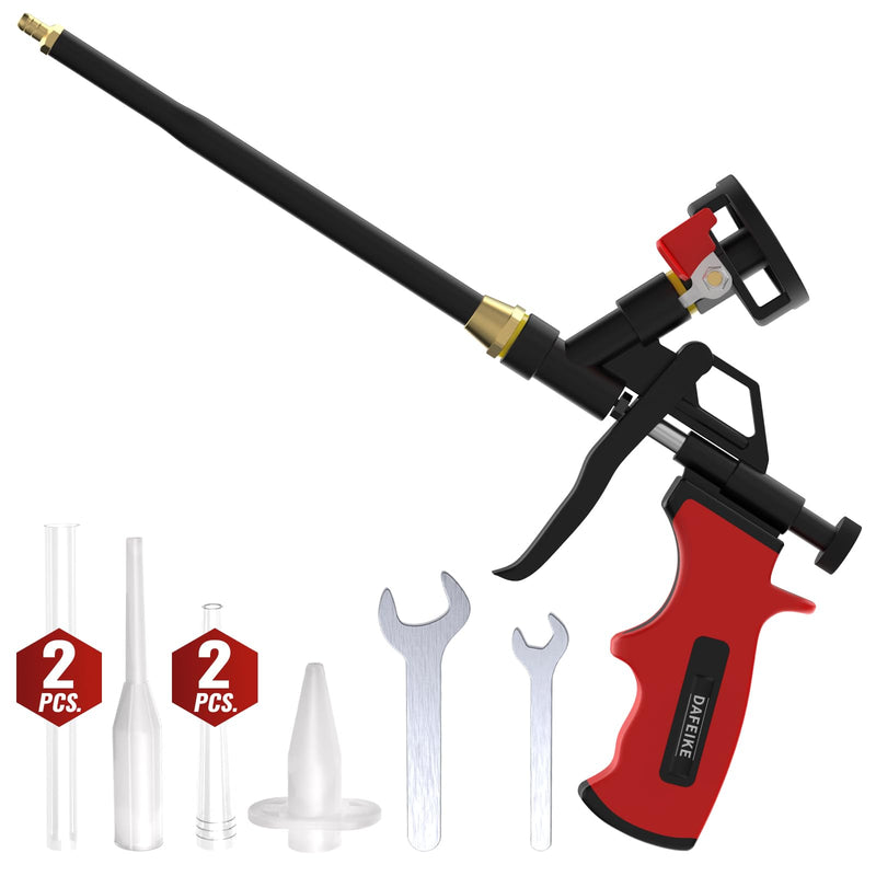 Detachable Spray Foam Gun Expanding Foam Gun Upgraded Teflon Pro Foam Dispensing Gun Insulating Foam Sealant Gun Pu Foaming Applicator for Insulation, Red