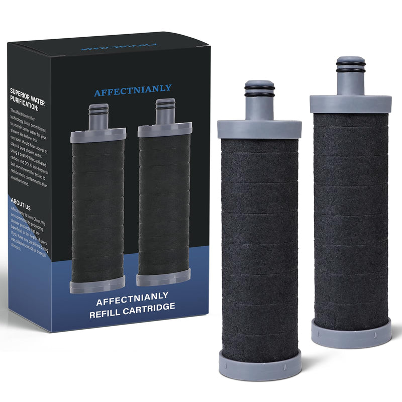 Carbon Shower Filter Cartridge 2PCS, Compatible with Shower Filter System, Reduces Chlorine, Heavy Metals & Impurities 2