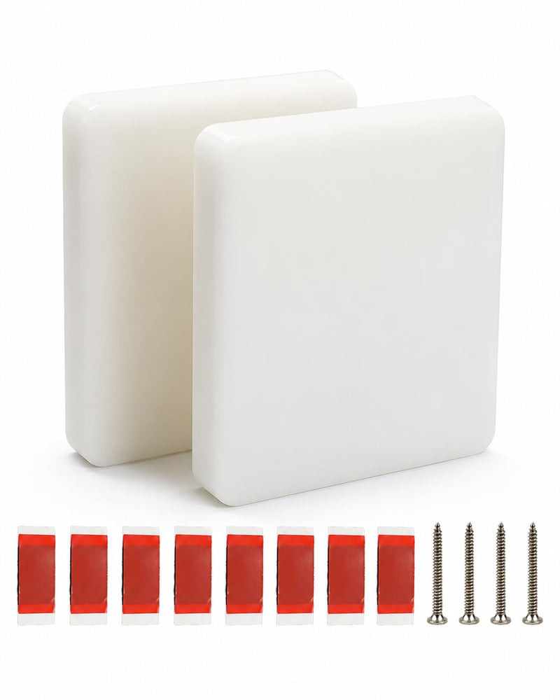 2 Pack Boat Transducer Mounting Boards, White, 4.5x3.5x0.75 in | Includes 8 adhesive tapes and 4 screws; compact transom saver for kayaks, jet skis, fish finder and sonar setups