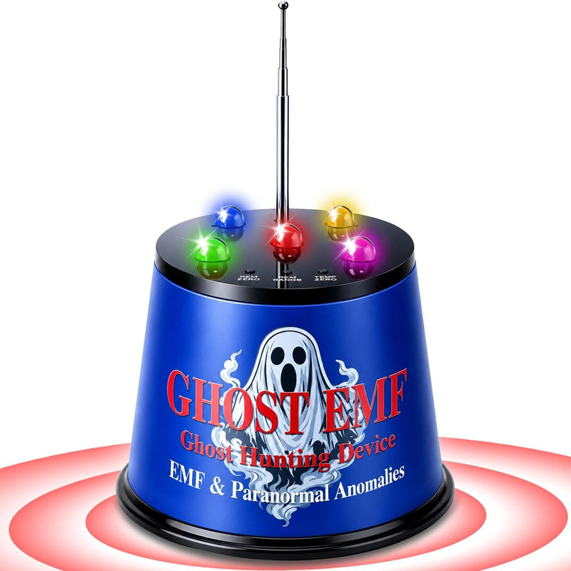 EMF Detector Ghost Hunting Equipment, Paranormal Investigation Equipment with 5-Level Sensitivity & Temperature Detection,Ghost Box for Ghost Hunters, Exploration & Spirit Hunting (Blue) Blue
