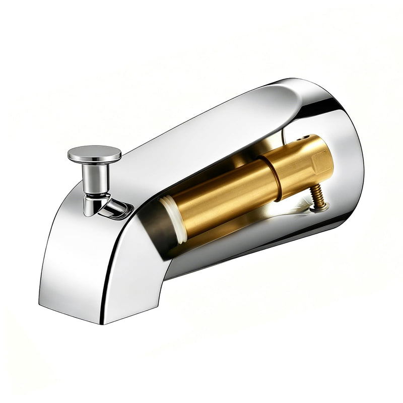 Tub Spout with Diverter, Heavy Duty All Metal Bathtub Faucet with Brass,Shower Slip-on Bathtub Faucet for 1/2 Inch Copper Pipe,5-3/8 Inch Bath Tub Faucet Replacement,Chrome Chrome