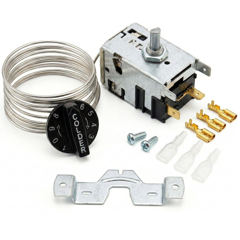 800366 Refrigerator Temperature Control Kit, Thermostat Cold Control Compatible with True Freezer/Cooler, Fits TSSU TPP TD TBB GDM T Series, Replaces 077B6806 077B7172 988282, 72" Coil Sensing