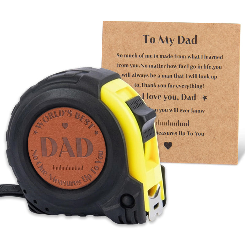 25FT Tape Measure Gift for Dad from Daughter Son - Laser Engraved Dual Scale Measuring Tape - Birthday, Father's Day Tool Gift with Greeting Card