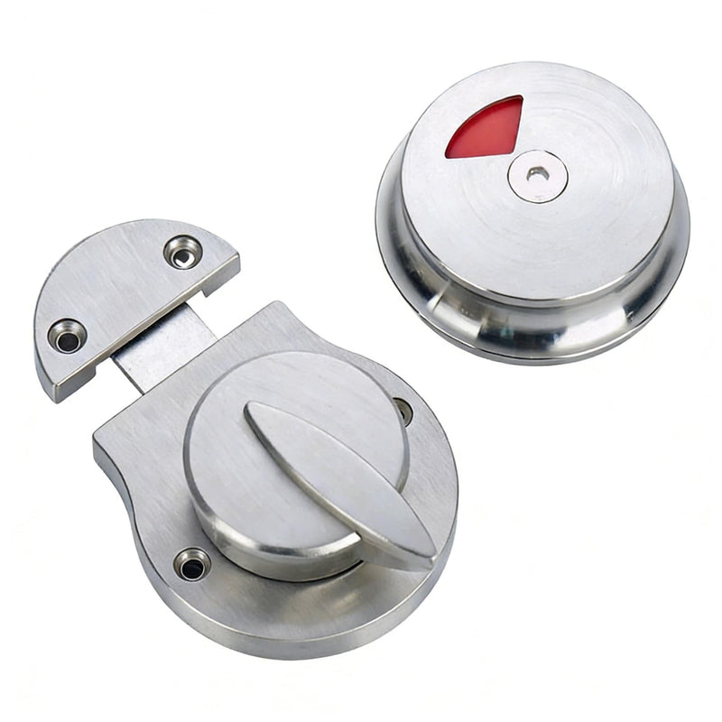 Stainless Steel Occupied/Vacant Bathroom Lock，Keyless Latch Indicator Lock - Easy Install Privacy Latch for Public & Commercial Restrooms（Silver ）
