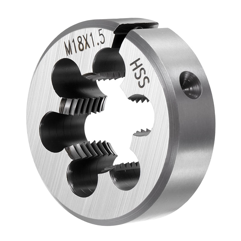 PATIKIL M18 x 1.5mm Round Threading Die, Right Hand High-Speed Steel Machine Thread Threading Die, Adjustable Thread Repair Tool for Stainless Steel, Alloy Metal - 1 Pack 50mm OD, Standard