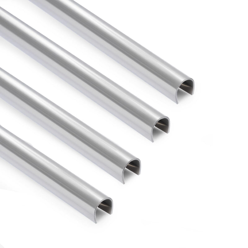 4 Pack Sliding Door Repair Track Cover– Repair Worn or Damaged Sliding Glass Door Tracks and Horizontal Window Tracks, 1/4” x 6’, Stainless Steel