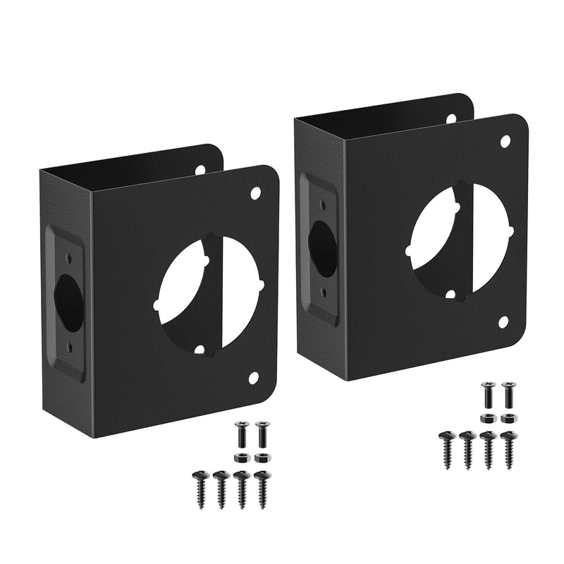 Black U 9553 Stainless Steel Lock and Door Reinforcement Plate for 1-3/4 in Thick Doors, Stainless Steel Finish for Reinforcing and Repairing Doors - 2 Pack