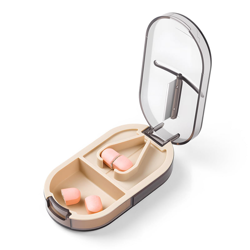 Daviky Pill Cutter Splitter with Removable Silicone Pad, Safe and Precise Cutting for Large, Small & Tiny Pills, Vitamins and Tablets, Stainless Steel Blade, Travel Size, BPA Free 1 PCS