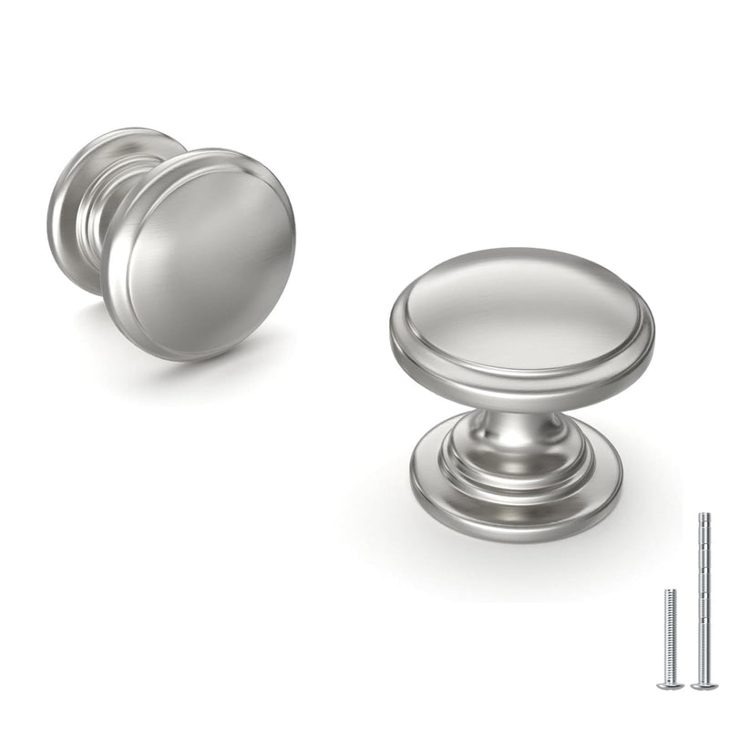 homdiy 40 Pack Brushed Nickel Cabinet Knobs Sliver Round Drawer Knob