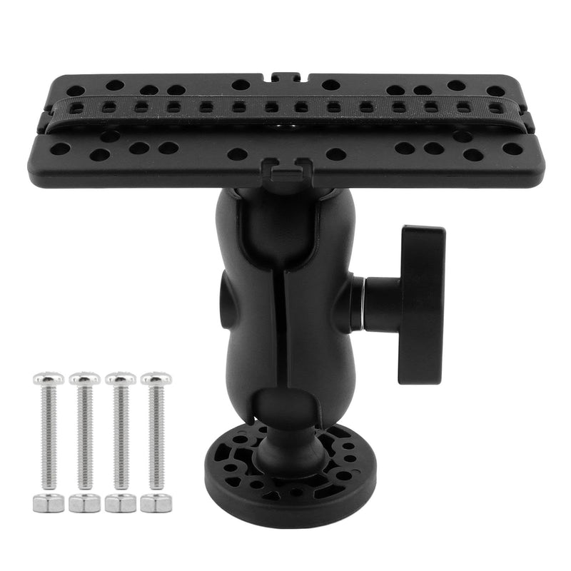 Fish Finder Mount Base, 360 Degree Swivel Marine Universal Electronic Mount, Ball Mount Fish Finder and Universal Mounting Plate for Marine Boat Kayak Pontoon Canoe black