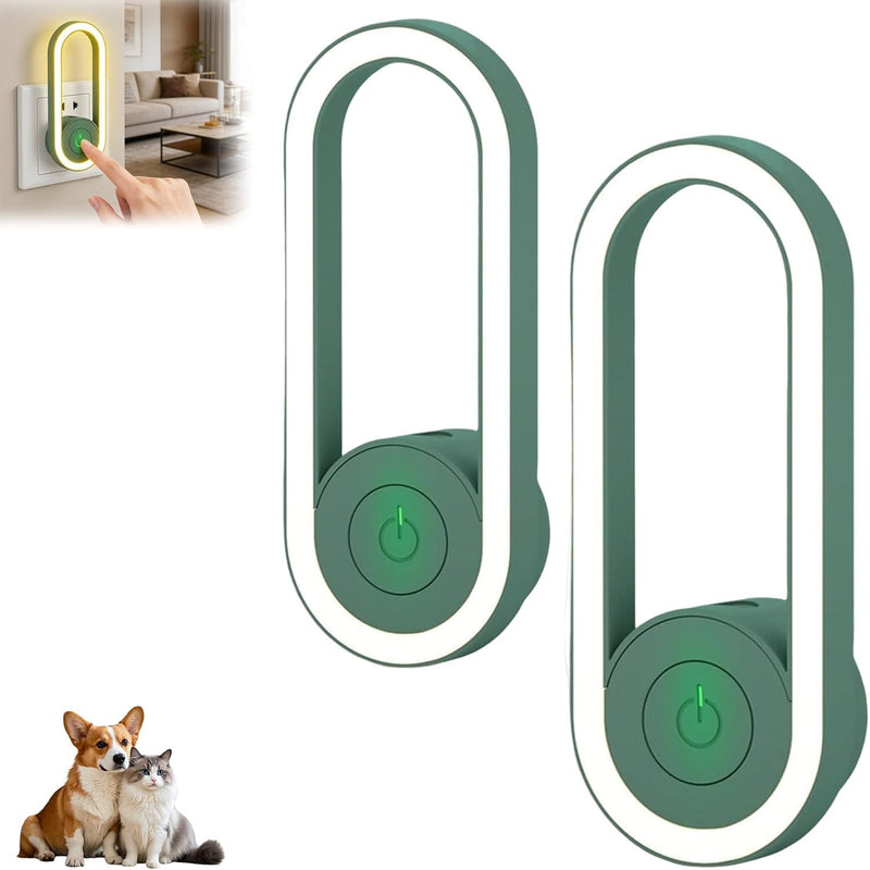 2PCS 2026 Pawshield Ultrasonic Device, Pawshield Ultrasonic Plug-in Device with Soft Indicator Light, Quiet Home Environment Support Device for Dogs Cats, Easy Plug-and-Play, Quiet Operation Green