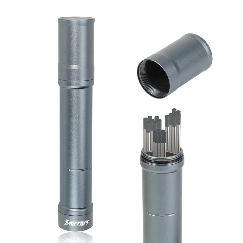 3mirrors Tungsten Holder-Titanium Gray Storage Tube for TIG Tungsten Electrode with 3 Section Divider & Magnetic Base,Protective Fit that Prevents Oxidation and Damage. Titanium Gray
