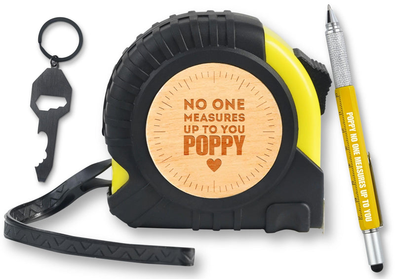 INNObeta Poppy Gifts Tool Set for Grandpa, 16-Foot Easy Read Retractable Tape Measure with Fractions for Father's Day, Birthday, Christmas