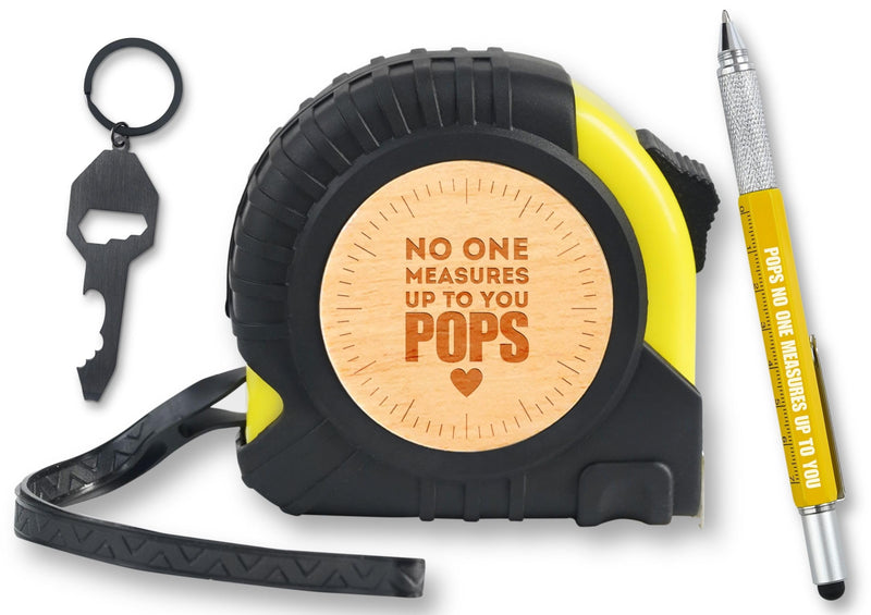 INNObeta Pops Gifts Tool Set for Grandpa, 16-Foot Easy Read Retractable Tape Measure with Fractions for Father's Day, Birthday, Christmas