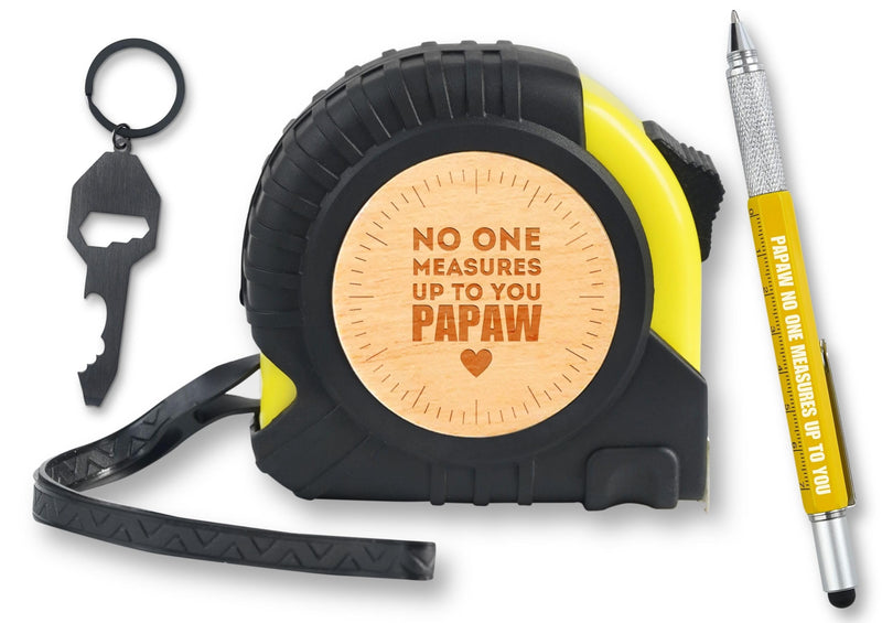 INNObeta Papaw Gifts Tool Set for Grandpa, 16-Foot Easy Read Retractable Tape Measure with Fractions for Father's Day, Birthday, Christmas