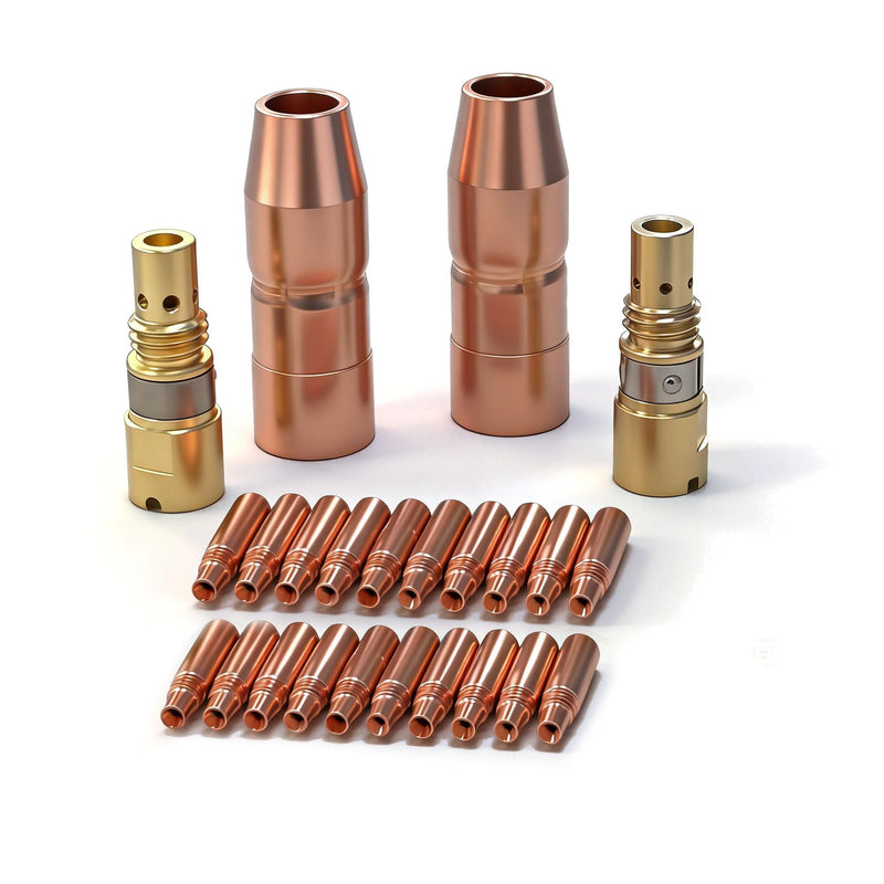 20PK T-M035 contact tip .035" + 2PK NS-M1200C Nozzle + 2PK D-M100 Diffuser for Miller Millermatic & Multimatic Mig Welder Acculock MDX-100 MIG Gun (24PK .035 tips kit) 24PK .035 tips kit