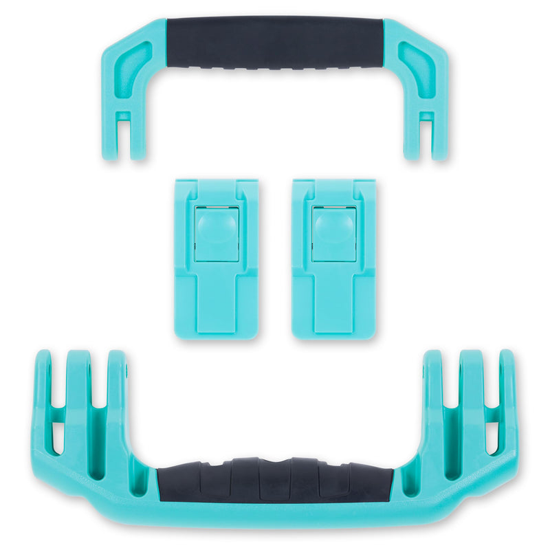 Pelican 1535 Replacement Handle & Latch Set by ColorCase - Teal Handle and Push Button Latches