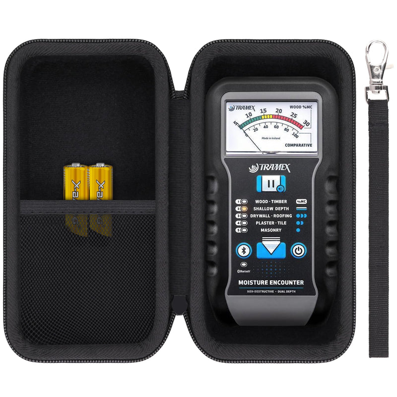Syongsion Hard Case for Tramex ME5 MEX5 CME5 CMEX5 SMM5 Moisture Meter | Features a Mesh Pocket for Accessories. Hand Strap for Easy Carrying. Shockproof Storage Organizer for Work and Travel