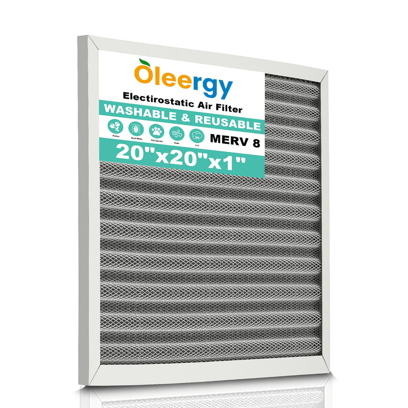 20x20x1 HVAC Furnace Air Filter, Lasts a Lifetime, Washable Reusable Electrostatic Air Filter, MERV 8, Breathe Fresher, Home And Office (Actual Size:19.75x19.75x0.82 Inch) 20x20x1