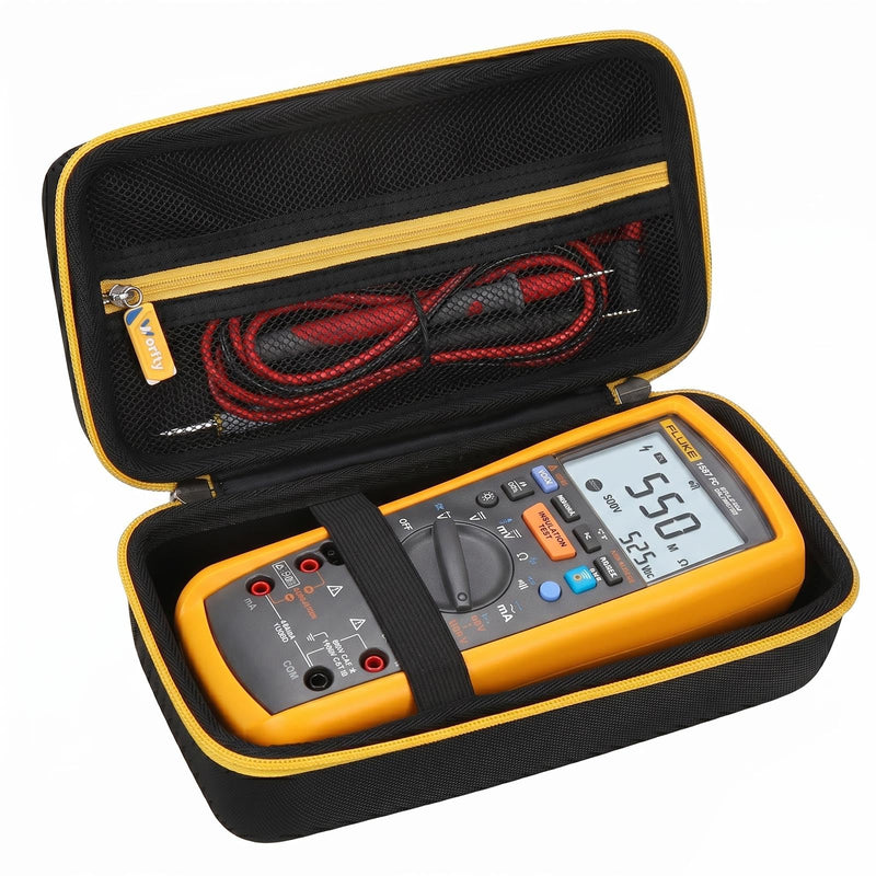 Hard Multimeter Case for Fluke 1587 FC/1507/1503/1577/1508 - Hard Protective Travel Carrying Storage Bag(Case Only) (Black) Black