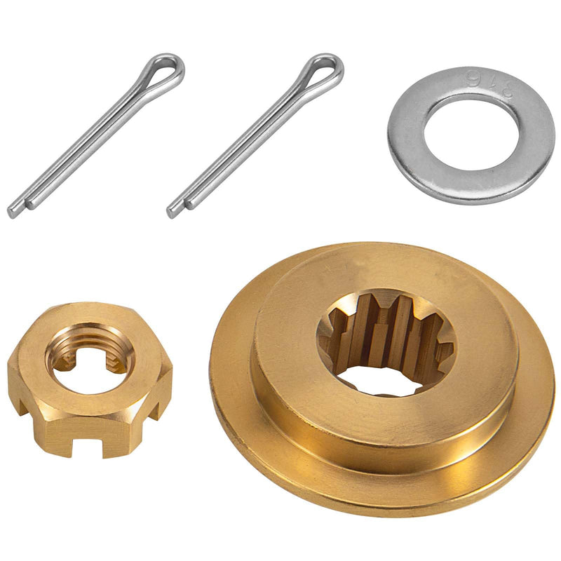 Propeller Installation Hardware Kits fit Tohatsu & Nissan 20-30HP Outboard Propeller 10 Spline, Thrust Washer/Washer/Nut/Cotter Pin Included