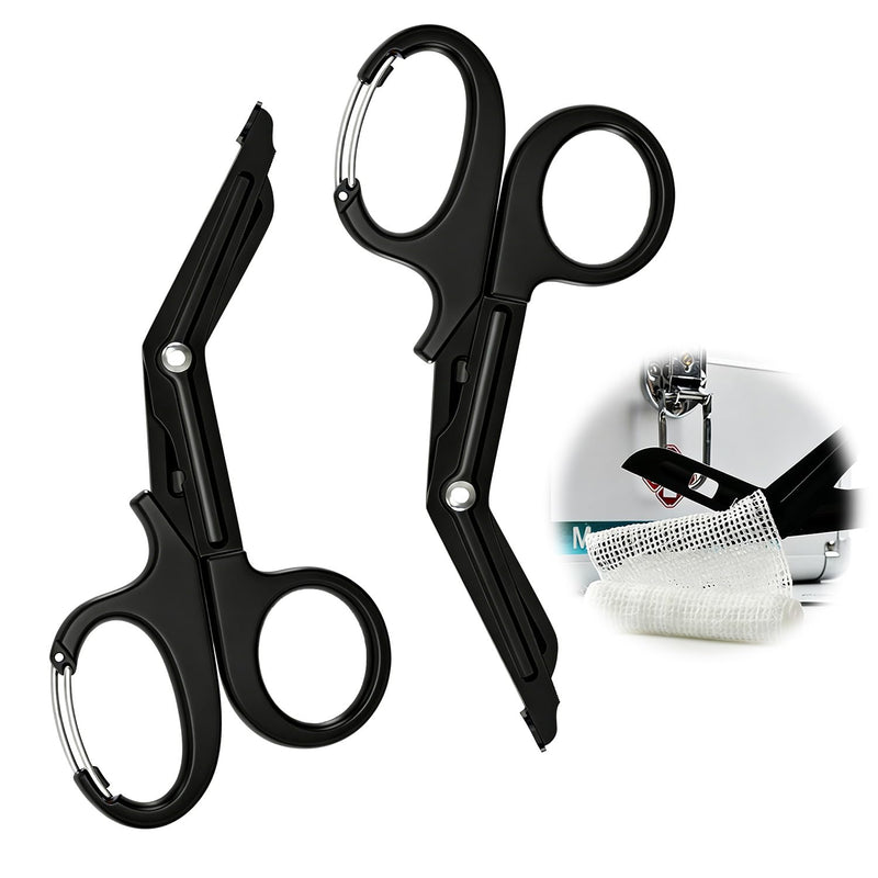 2PCS Medical Scissors,5.8 Inch EMT Trauma Shears,Bandage Scissors with Carabiner,Stainless Steel Nurse Scissors with Non-Stick Blades & Surgical Grade Shears for Nurses Doctors (5.8 Inch (15cm)) 5.8 Inch (15cm)