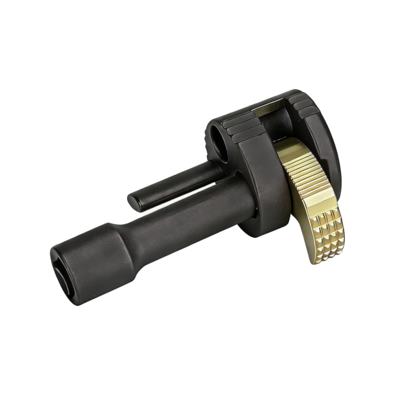 Tub Drain Removal Tool, 3/8 in Ratchet Drive, Gold | Heat-treated steel body supports stable torque for stubborn bathtub, sink, and floor drain work.