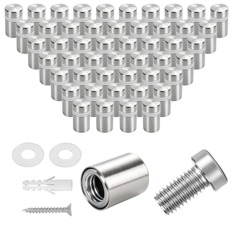 50 Pack 1/2" x 3/4" Stainless Steel Standoff Screws for Acrylic Signs, Silver 1/2" x 3/4" , 50 Pcs