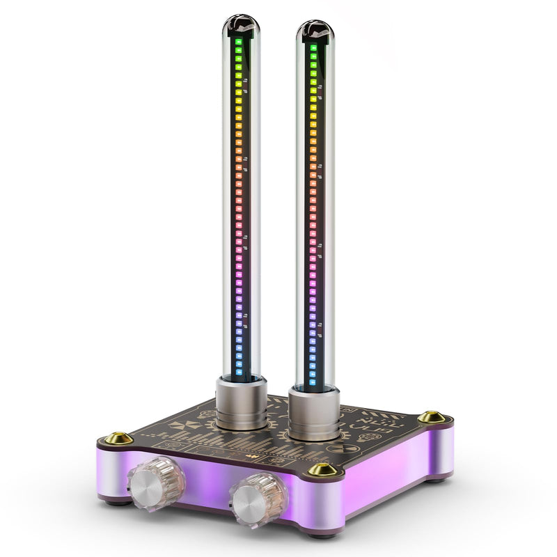 Douk Audio RGB LED Sound Level: Tube Meter Music Spectrum Display Microphone Pickup Magnetic Design Desktop Set-Up HiFi Gaming Ambient Light for Audiophiles Gift (VU9-MINI)