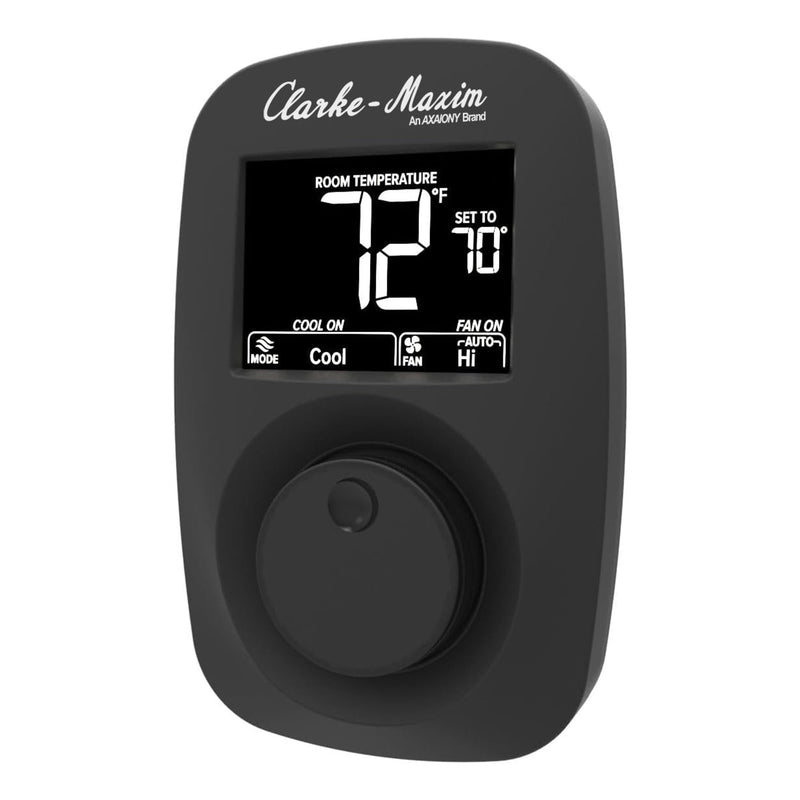 9420A382 Digital Wall Thermostat - 12V Heating & Cooling, Fan Speed & System Control, Easy-Connect Terminals, Black