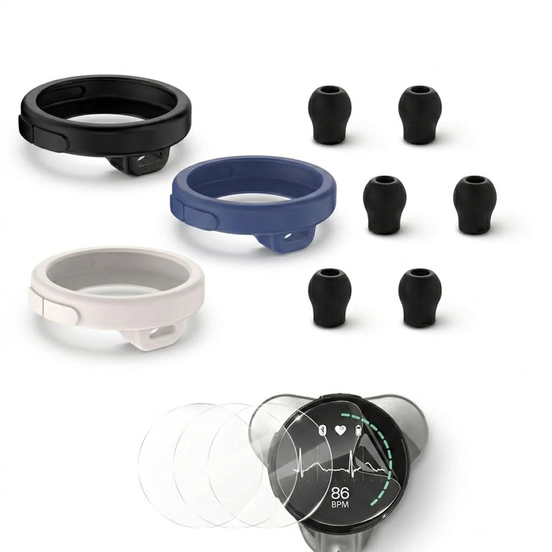 13-in-1 Protection Kit for Eko Core 500 Digital Stethoscope - 4 Pack Nano TPU Screen Protectors, 3 Silicone Cases with Dustproof Plugs & 6 Ear Tips - Eko Stethoscope Accessories