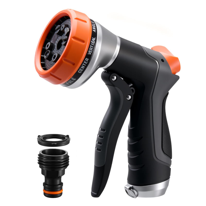 Garden Hose Nozzle,Hose Spray Nozzle with Water Volume Control Valve,High Pressure Water Hose Nozzle Sprayer with Adjustable 10 Patterns for Plants & Lawns Watering,Car Washing and Pet Showering