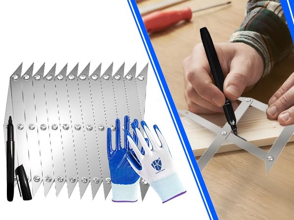Center Finder Pro – Precision Measuring Tool for Woodworking, Welding & DIY Projects (Silver 12 Point)-L2