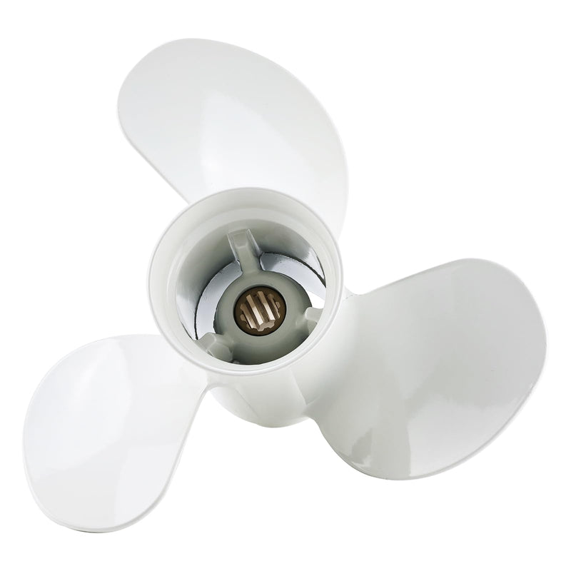 NovelBee 9 7/8X12-F Aluminum Propeller for Yamaha F20 F25 25HP 30HP Motor | 9-7/8X12 F Pro,Boat Propeller,Outboard Motor Propeller,Aluminum Alloy,3-Blade;10 Spline;RH