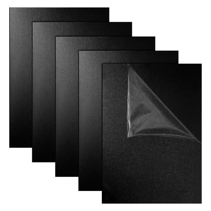 OLYCRAFT 12Pcs Black Aluminum Sheets 5x7x1/32(0.0315") Inch Aluminum Engraving Blanks Plate 0.8mm Thin Heat Treatable Metal Plates Rectangle Sheet for Crafting DIY House Decoration Laser Engraving One Size 12