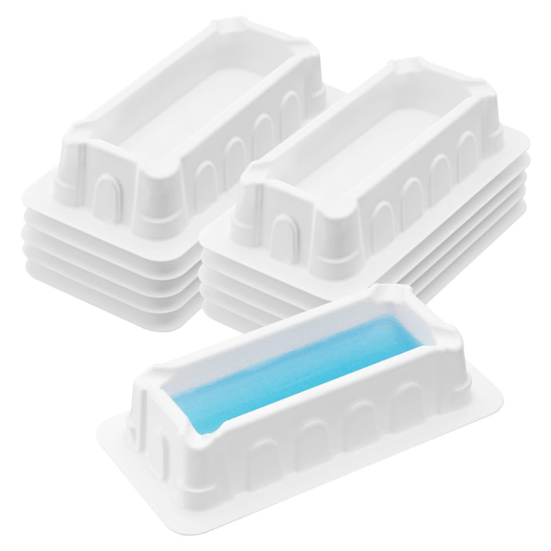 4E's USA 100 Pieces 10mL Reagent Reservoir, V-Bottom Low Dead Volume & Angled Flow Design for 8-Channel Pipettes, Dual-Sided Graduations, Anti-Stick Stacking for Laboratory Use