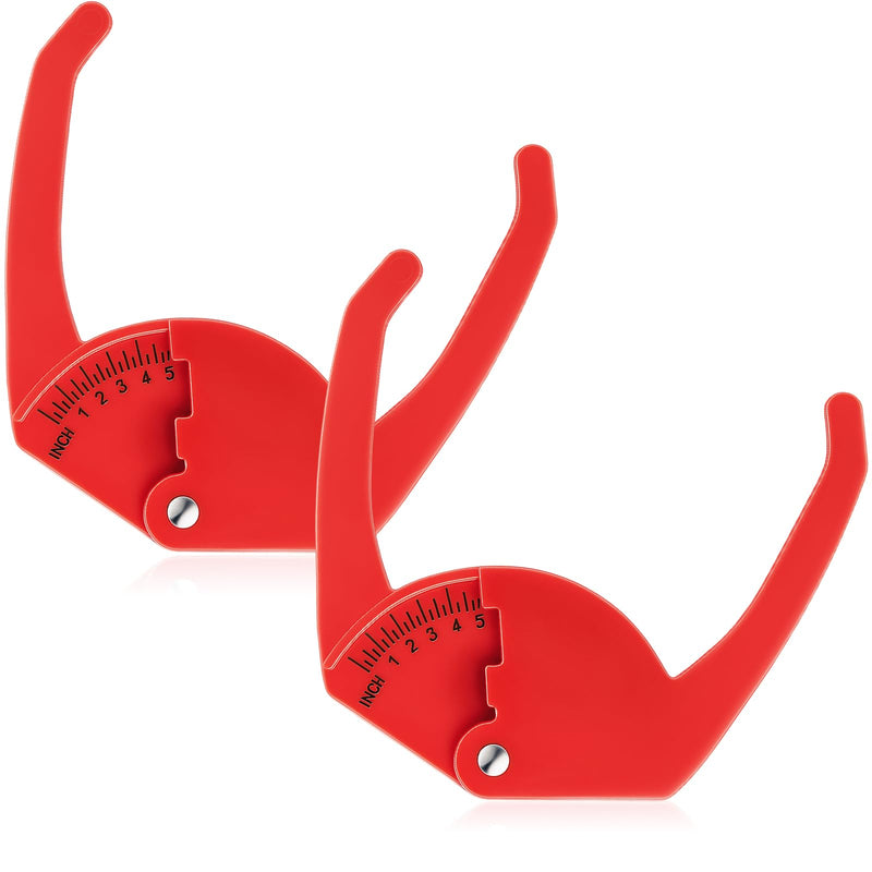 2 Pcs Plastic Pocket Caliper 7" Range Tree Caliper Measuring Tool for Onion, Fruit and Vegetable Diameter Measurement, 1/4 Inch Scale, Red, Easy to Read, Portable to Carry 2