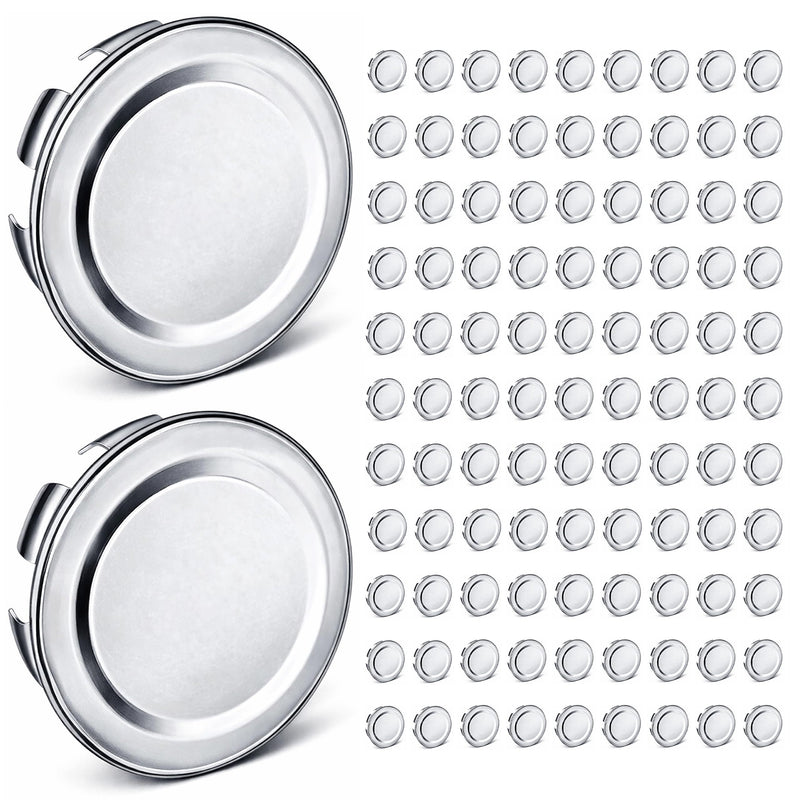 OHLECTRIC 3/4-Inch Snap-in Knockout Seals (100 Pack) Zinc-Plated Steel Electrical KO Hole Covers for Outlet Boxes, Junction Boxes and Metal Enclosures 100