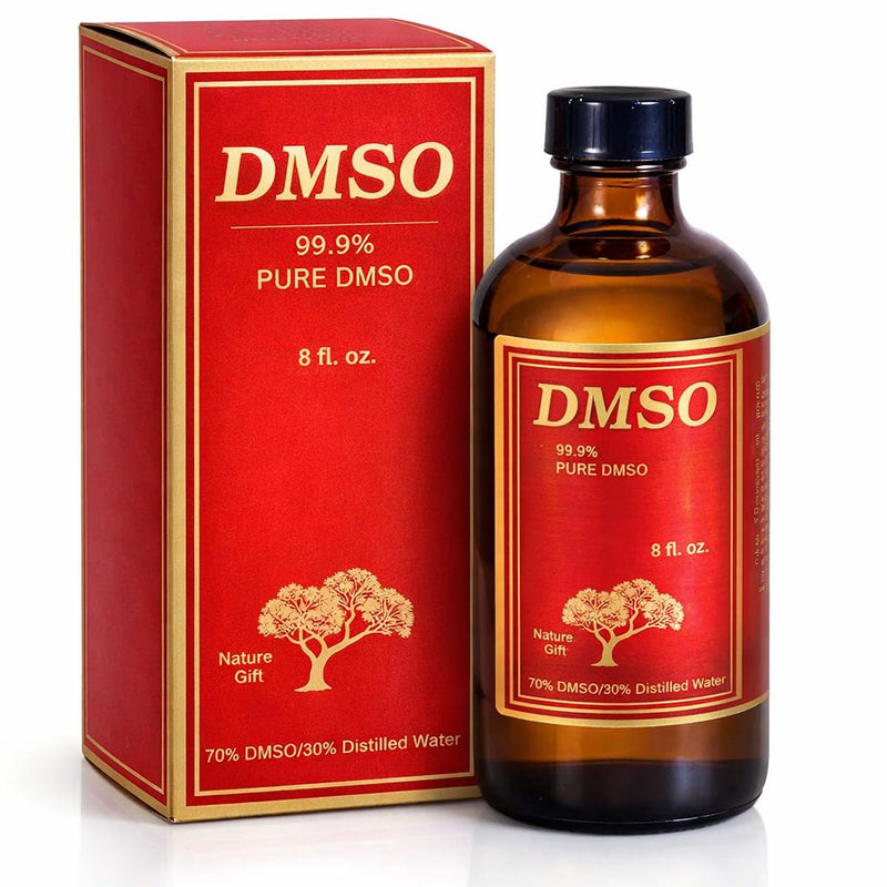 DMSO Pharmaceutical Grade 99.9% (Dimethyl Sulfoxide) - 70% DM SO Solution with 30% Distilled Water, High Purity Dmso Liquid 99.9 Pure with 8oz Glass Bottle