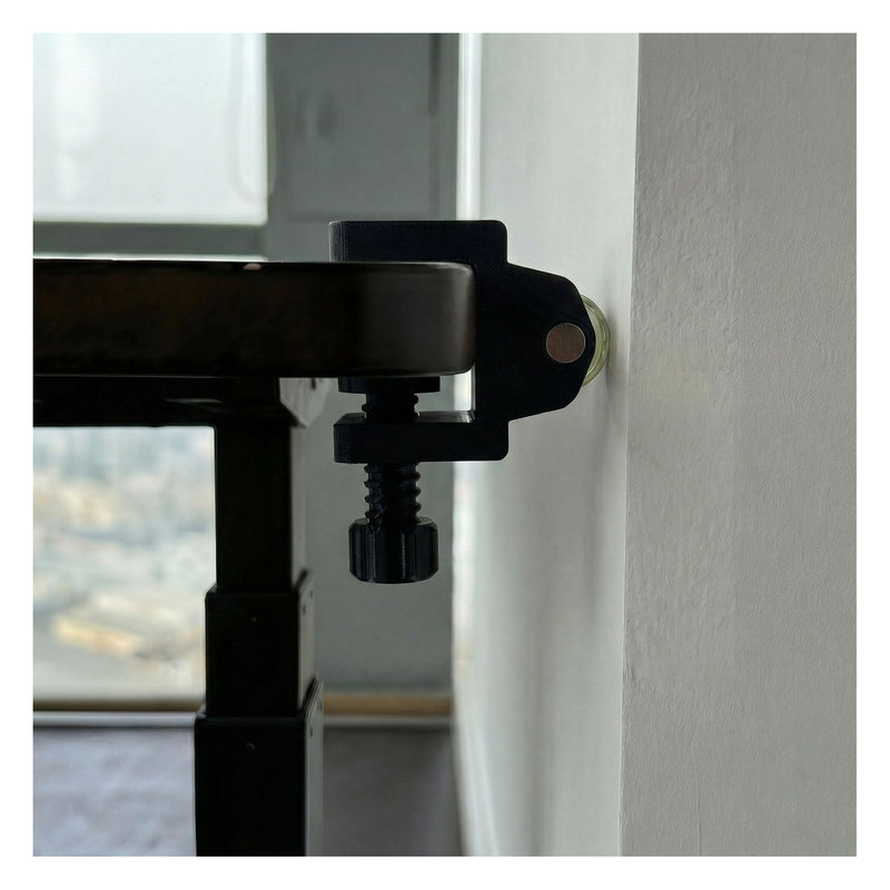 Standing Desk Anti Wobble Stabilizer Clamp 2 Pack, Helps Reduce Standing Desk Wobble, No-Drill Desktop Clamp with Rubber Roller for 1 Inch Desk Tops (Fits 0.5"–1.2") Black (2-pack 0.5"–1.2" Desk Thickness)