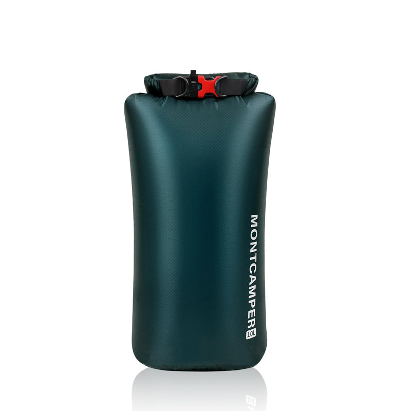 CORDURA Waterproof Dry Bag 10L – Heavy Duty IPX6 Roll Top Sack with Survival Whistle for Kayaking, Camping, Boating, Beach – Lightweight Dry Backpack (Dark Green) Dark Green