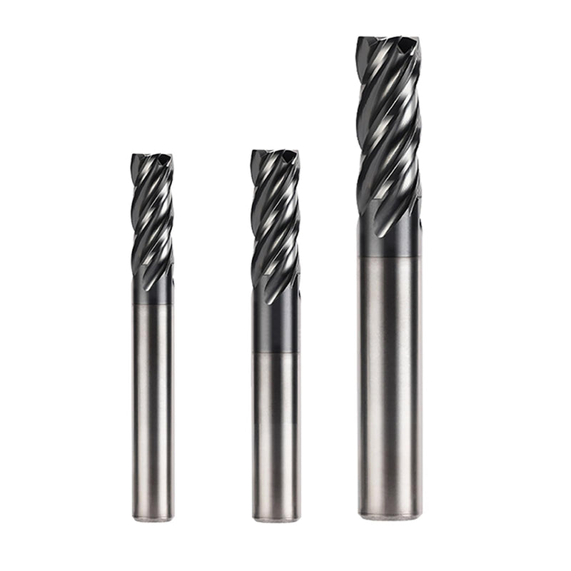 3pcs 4mm 6mm 8mm Carbide Square End Mill 4 Flutes for Stainless Steel D4~D8