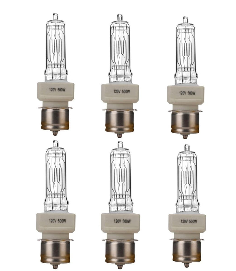 BTL 500W 120V Halogen Bulb T6 Bulb P28s Medium Prefocus Based Stage and Studio Replacement for Marine Searchlights,Fresnel Lights,Clear 2 Count (2 Packs of 1)