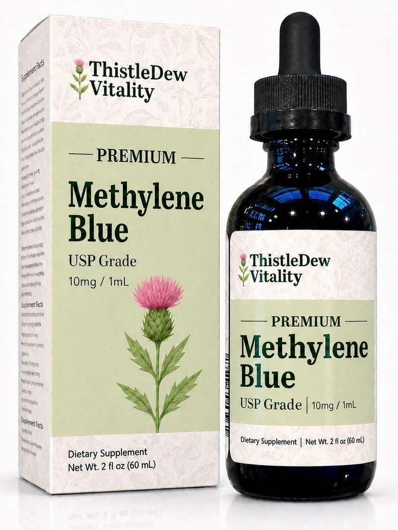 Methylene Blue | 1% USP-Pharmaceutical Grade (10mg/mL) | High Purity Liquid 2 fl oz (60 Servings) | Supports Cellular Energy, Focus, Cognitive Function & Mitochondria