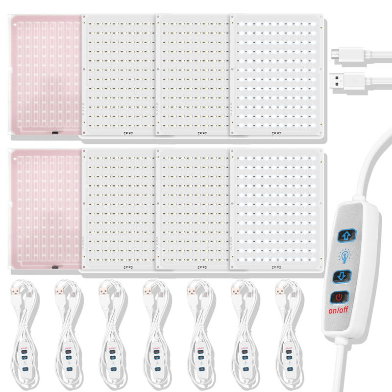 8 Pack CMYK Lithophane LED Backlight Board, 120 LED USB-C with On/OffSwitch | 1.5m Long Switch Cable, 500LM Uniform Brightness, Compatible with BambuLabbrand H2D/H2S/X1/X1C/P1/P1S/A1 3D Printers 8